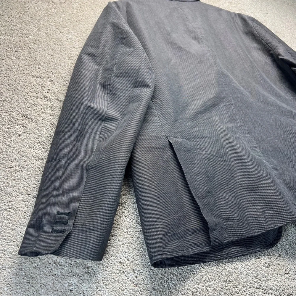 Theory Men's Gray Pinstripe Blazer Jacket Size 44‎ Unstructured Casual Ramie